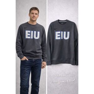 Nike Therma-Fit EIU Crewneck Sweatshirt Gray Size Large Embroidered Logo